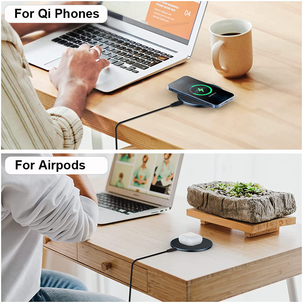 Kabelloses Ladegerät Pad 30 W Schnellladung für Smartphones, Apple iPhone, Samsung, iOS & Android AirPods Pro | Premium-Ladegerät für Smartphone