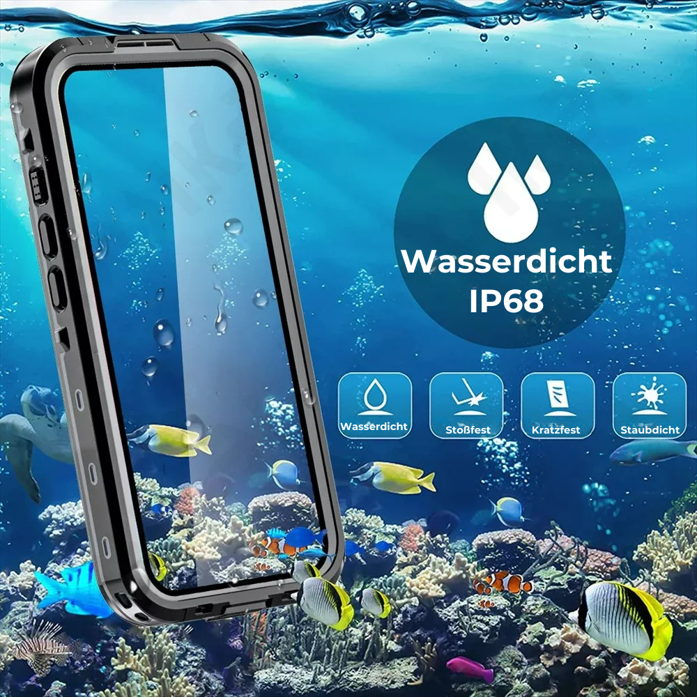 Premium IP68 Wasserdichte Magnet-Hülle mit MagSafe für Apple iPhone 16/16e, 15, 14, 13, 12 Pro Max, Pro, Plus & Mini: 360° Vollschutz Case, Militärpanzer-Design | Staubdicht, Stoßfest Cover mit Kameraschutz | Ideal für Tauchen und Schwimmen