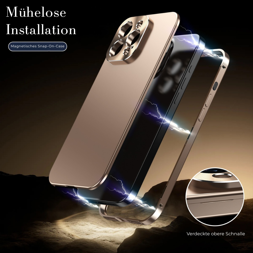 Luxury Shockproof Magnetic Phone Case - Slim Aluminum Frame with Full Lens Protection, Wireless Charging Compatible