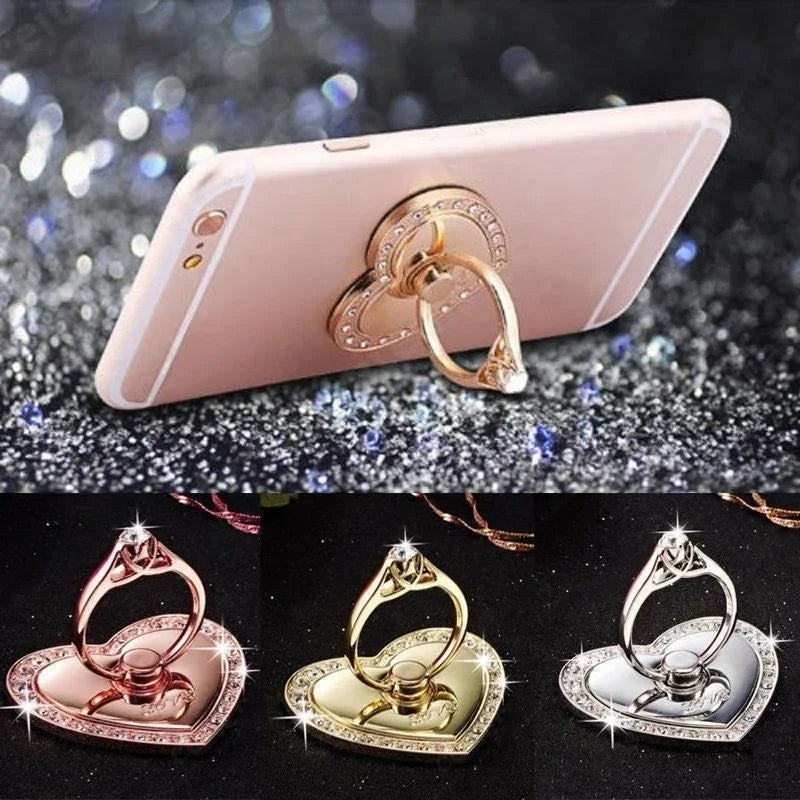 Luxus Diamant Shiny Edelsteine Metall Handy-Ringhalterung: Universal Telefonhalter, Drehbar für Apple iPhone, Samsung & mehr
