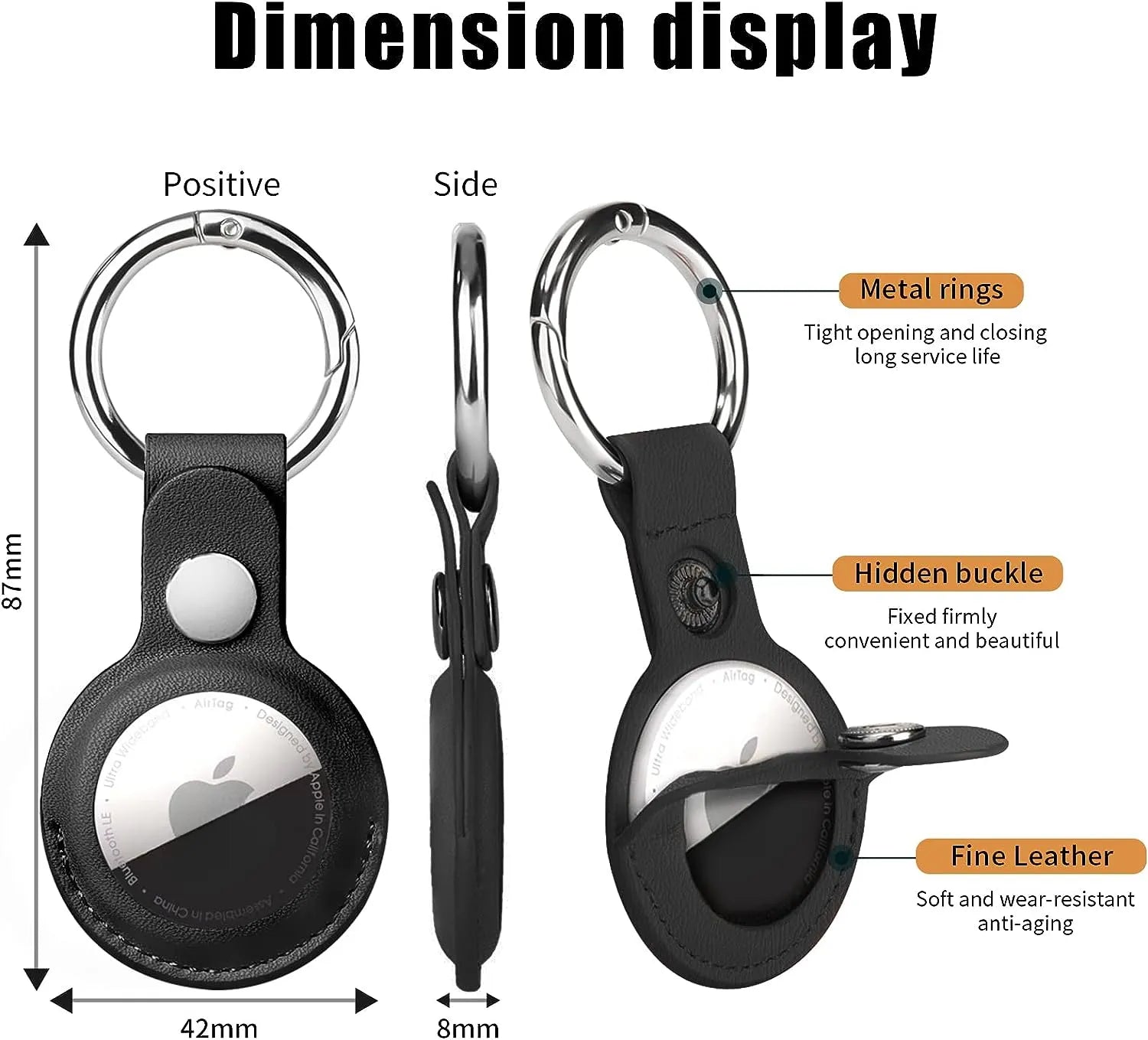 Premium AirTag Lederhülle mit Keychain