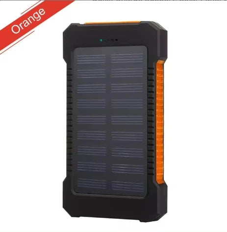Premium Power Bank 20000mAh Solar Ladegerät | Tragbarer Externer Akku mit 5V Schnellaufladung und super heller Taschenlampe für Smartphones, Apple iPhone, Samsung, iOS & Android unterwegs