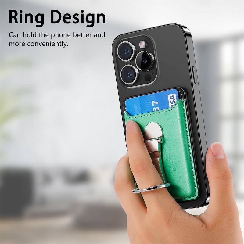 Hochwertige Leder MagSafe Brieftasche mit Kartenfächern: Klapp-Ringhalter & für iPhone 16/15/14/13/12 Pro - Phone Heaven Zone