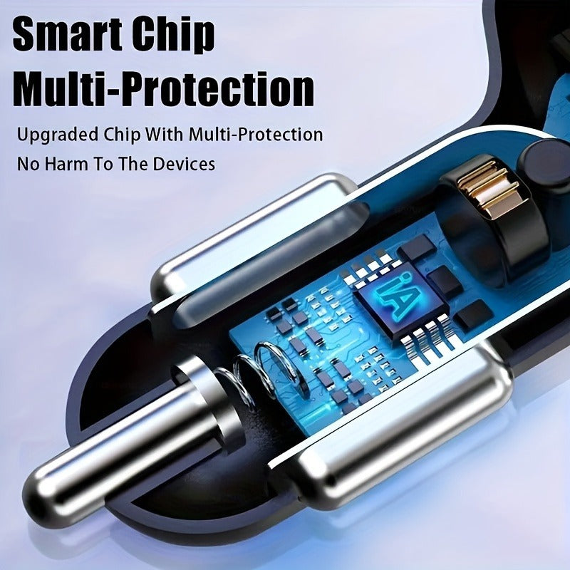 Premium Bluetooth 5.2 FM-Sender Auto-USB Ladegerät, FM/Aux Bluetooth-Adapter, Bass-Boost, 3-Port Car USB Ladestation Smartphones, Apple iPhone, Samsung, iOS & Android