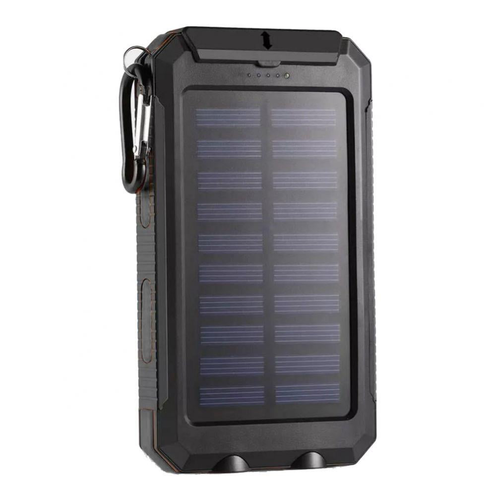 Premium Power Bank 20000mAh Solar Ladegerät | Tragbarer Externer Akku mit 5V Schnellaufladung und super heller Taschenlampe für Smartphones, Apple iPhone, Samsung, iOS & Android unterwegs
