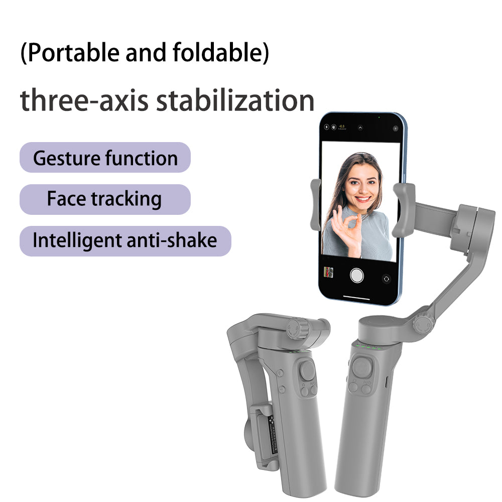 3-Achsen Faltbarer Handheld-Gimbal-Stabilisator Smartphones: Hochwertige Anti-Wackel Videoaufnahme | iPhone &