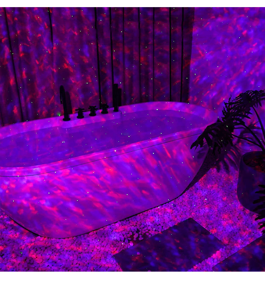 Premium Sternenprojektor Nachtlicht mit Ozeanwellen Musiklautsprecher - Himmelslichtprojektor für Smartphone, Laptop, Tablet, PC, Apple iPhone