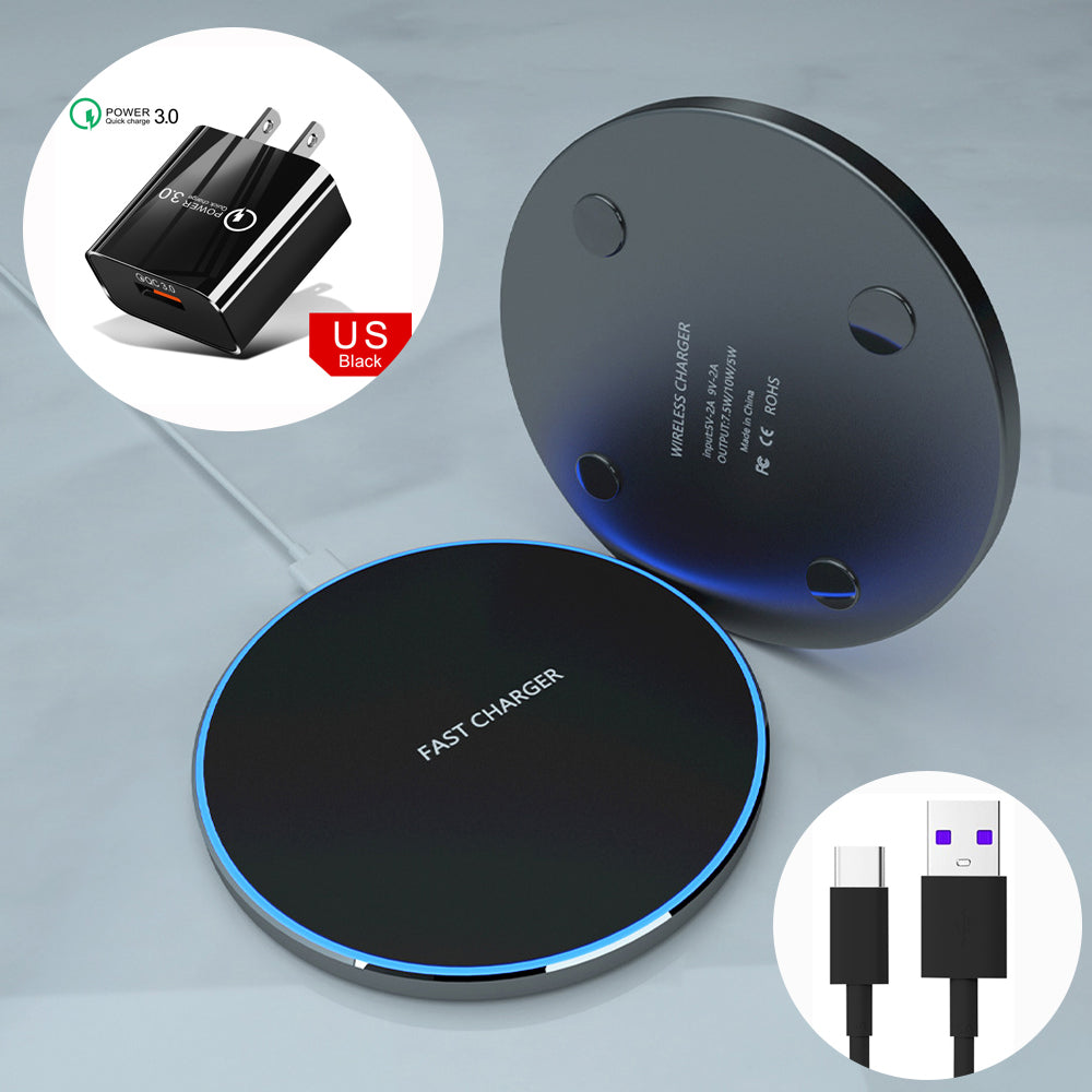 Kabelloses Ladegerät Pad 30 W Schnellladung für Smartphones, Apple iPhone, Samsung, iOS & Android AirPods Pro | Premium-Ladegerät für Smartphone