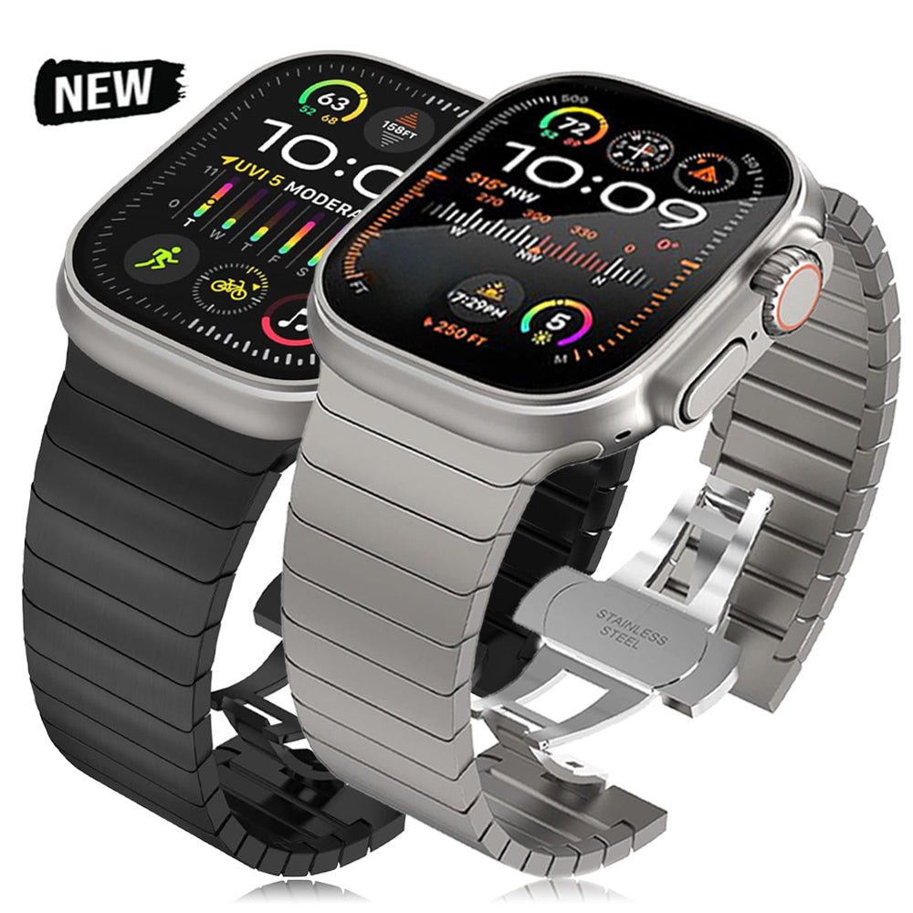 Titan Farbband für Luxury Apple Watch Serie 10/9/8/7/6/5/4/3/2/1 & Ultra 2/1, SE: 2024, 2023, 2022, 2021, 2020, 2019, 2018,