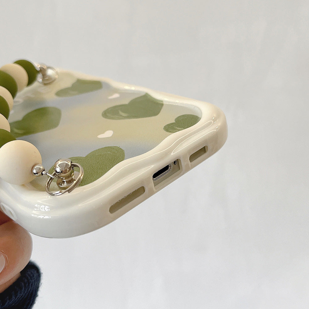 Schöne Weiße Herz-Design Make-up Spiegel iPhone Hülle | MagSafe-kompatible Schutzhülle mit Rundumschutz und Kameralinsenschutz für Apple iPhone 17/17 Air, 16/16e, 15, 14, 13 Pro Max Plus Cover | Panzertasche und Stoßstangenabdeckung