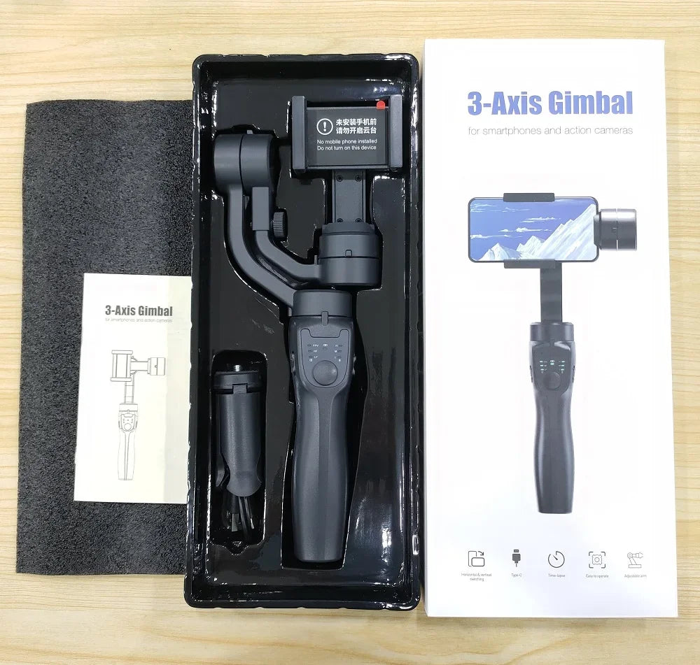 3-Achsen Faltbarer Handheld-Gimbal-Stabilisator Smartphones: Hochwertige Anti-Wackel Videoaufnahme | iPhone &