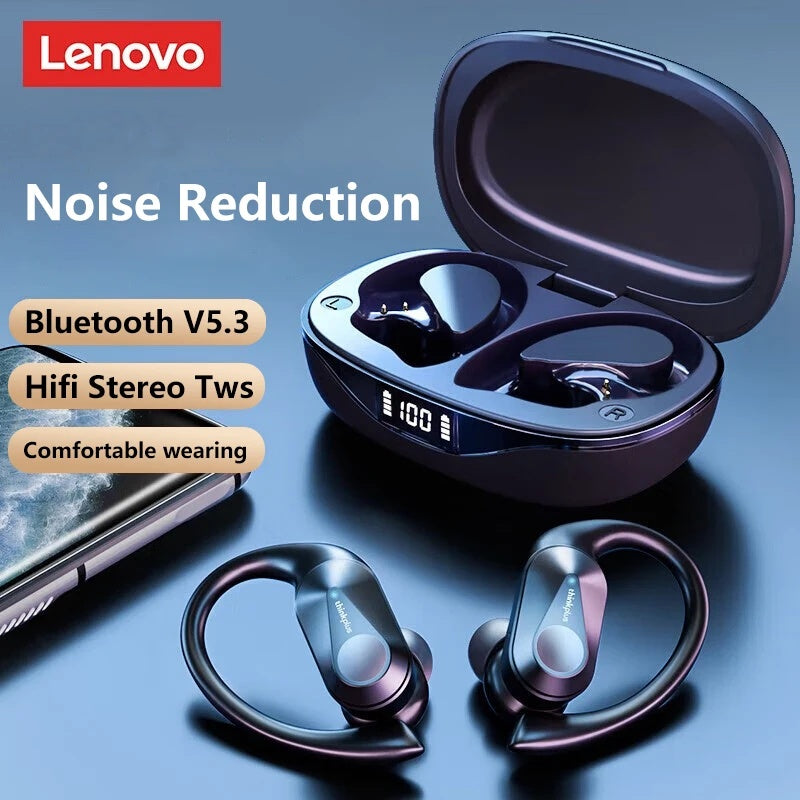 Lenovo LP75 Premium Bluetooth 5.3 Headphones TWS Wireless Sport LED Digital Display HiFi Stereo Noise Cancelling Gaming Earbuds | Limited Edition