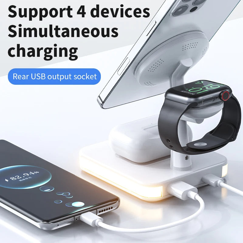 15w 3 in 1 magnetisches kabelloses Ladegerät Stand Pad für iPhone 14 13 12 Pro Max Apple Watch 8 7 6 Airpods Schnell ladestation