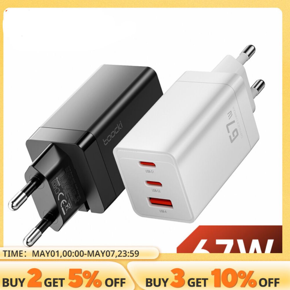 High-Quality 67W GAN USB C Charger Fast Charger 65W QC 4.0 PD 3.0 45W USB C Type C Fast Charger for Smartphones, Apple iPhone, Samsung, iOS & Android MacBook