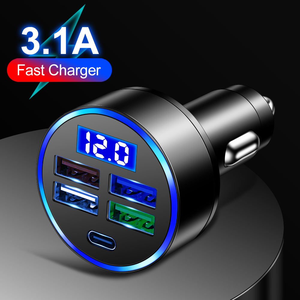 High-Quality FM Transmitter, Wireless Car, Bluetooth 5.0, USB Charger, Car Aux Radio, MP3 Player, Music, Hands-Free Kit | Premium Auto Car Charger Smartphones, Apple iPhone, Samsung, iOS & Android