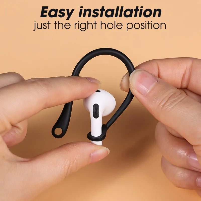 Premium Anti-Fall Silicone Ear Hooks for AirPods Pro & AirPods 4/3/2/1 and Pro Series 2024/2022/2021/2019/2016: High-Quality Bluetooth Headphone Accessory for Sports - Secure Fit & Comfort