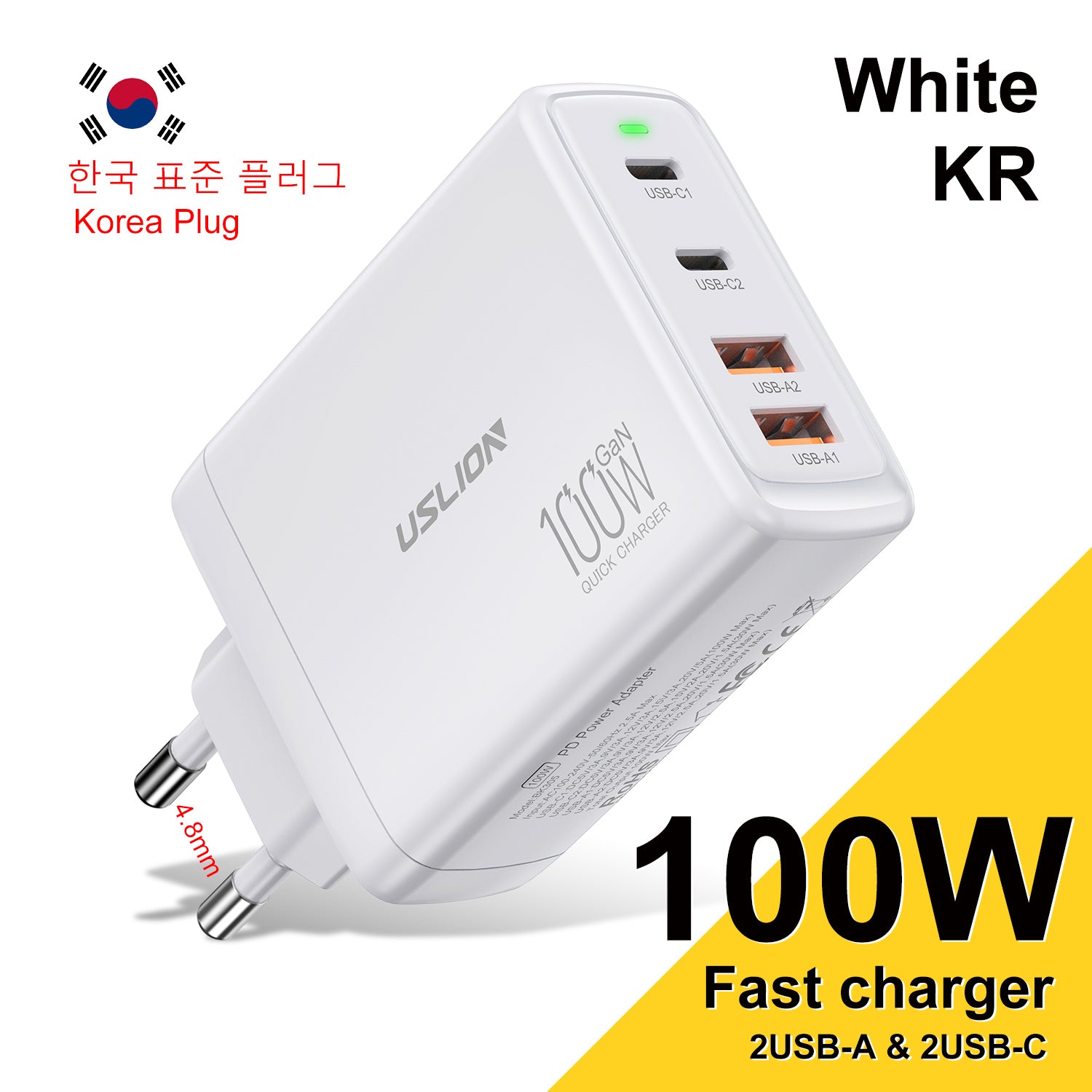 Premium 65W Gan Charger Desktop Fast Charger | 4-in-1 Laptop & Mobile Adapter for Smartphones, Apple iPhone, Samsung, iOS &amp; Android - Fast Charging