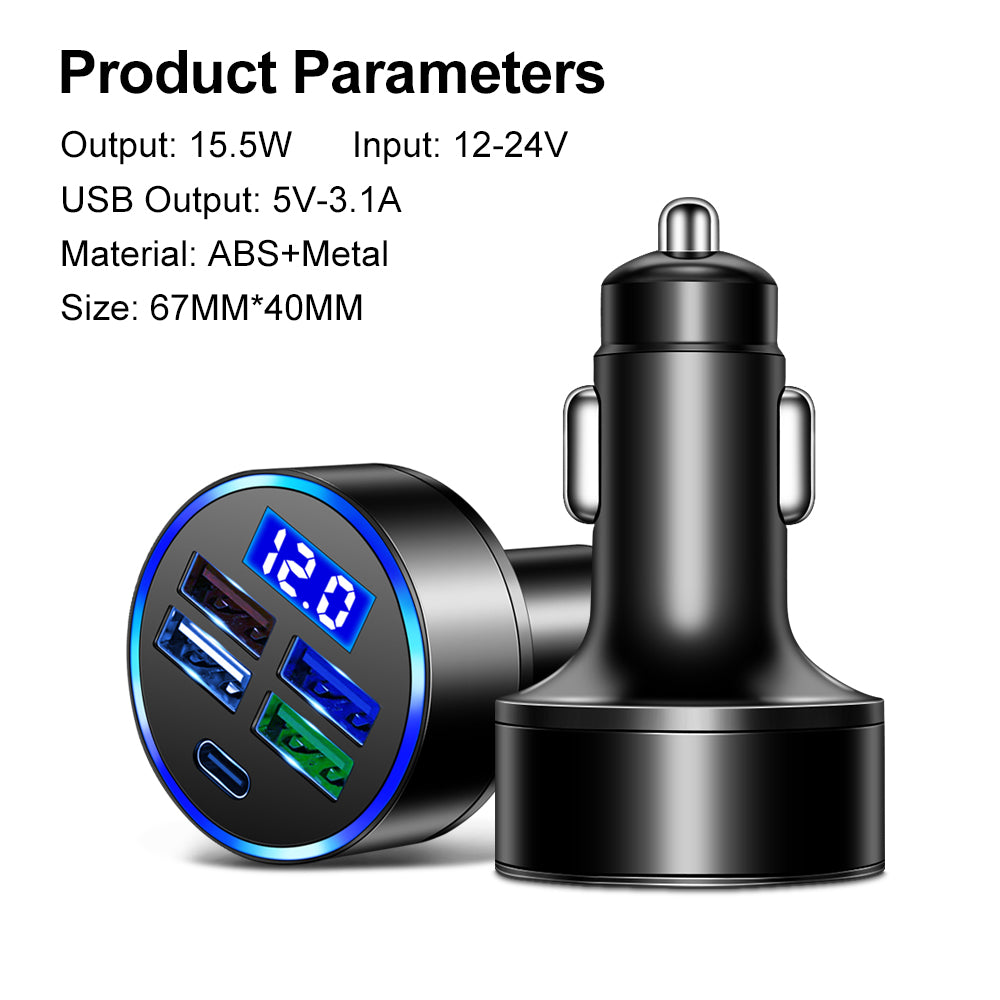 High-Quality FM Transmitter, Wireless Car, Bluetooth 5.0, USB Charger, Car Aux Radio, MP3 Player, Music, Hands-Free Kit | Premium Auto Car Charger Smartphones, Apple iPhone, Samsung, iOS & Android