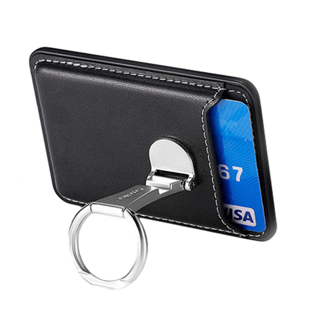 High-Quality Leather MagSafe Wallet with Card Slots: Foldable Ring Holder & Stand Function, Magnetic for Smartphones, Apple iPhone, Samsung, iOS & Android