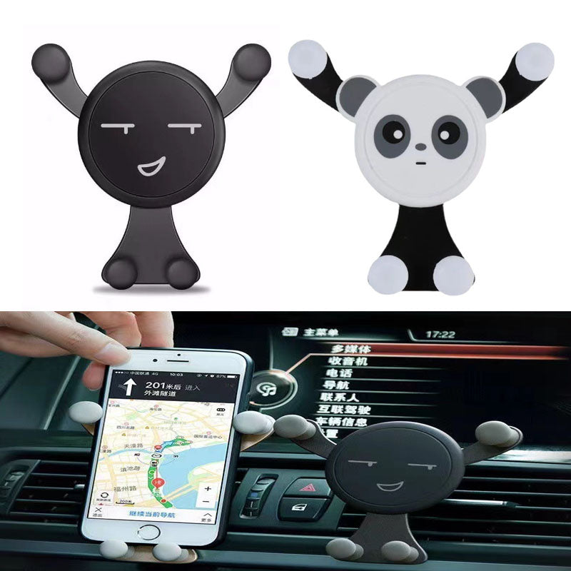 High-Quality Gravity Car Phone Holder Air Vent Clip with Smiley Face Mobile Mount for Smartphones, Apple iPhone, Samsung, iOS & Android Xiaomi, Samsung | Limited Edition