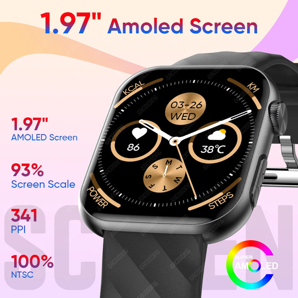 Premium Blood Sugar Smartwatch for Men with AI Voice Assistant, Bluetooth Call, Automatic Infrared Blood Oxygen Measurement, Health Monitoring, EKG and PPG