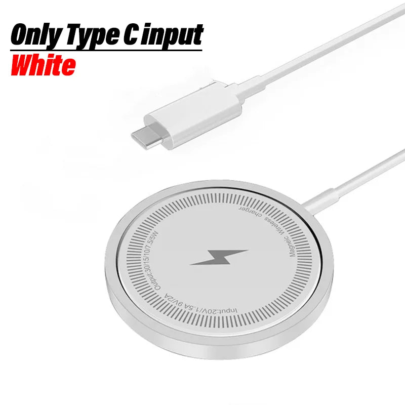 Premium 30W Magnetic Wireless Charger for Magsafe, Smartphones, Apple iPhone, Samsung, iOS & Android | USB-A, PD – Fast Wireless Charger and Stand