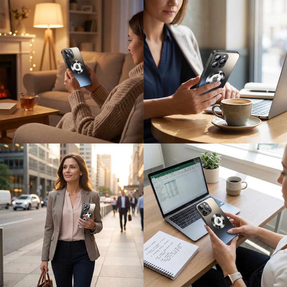 Hochwertige Matte Magnetische iPhone-Hülle mit MagSafe Case für Apple iPhone 17/17 Air, 16/16e, 15, 14, 13 Pro Max Plus | Glasobjektiv-Kameraschutzabdeckung, Panzer-Schutzhülle, Stoßfest und Stilvolle Handyhülle | Tasche in limitierter Auflage