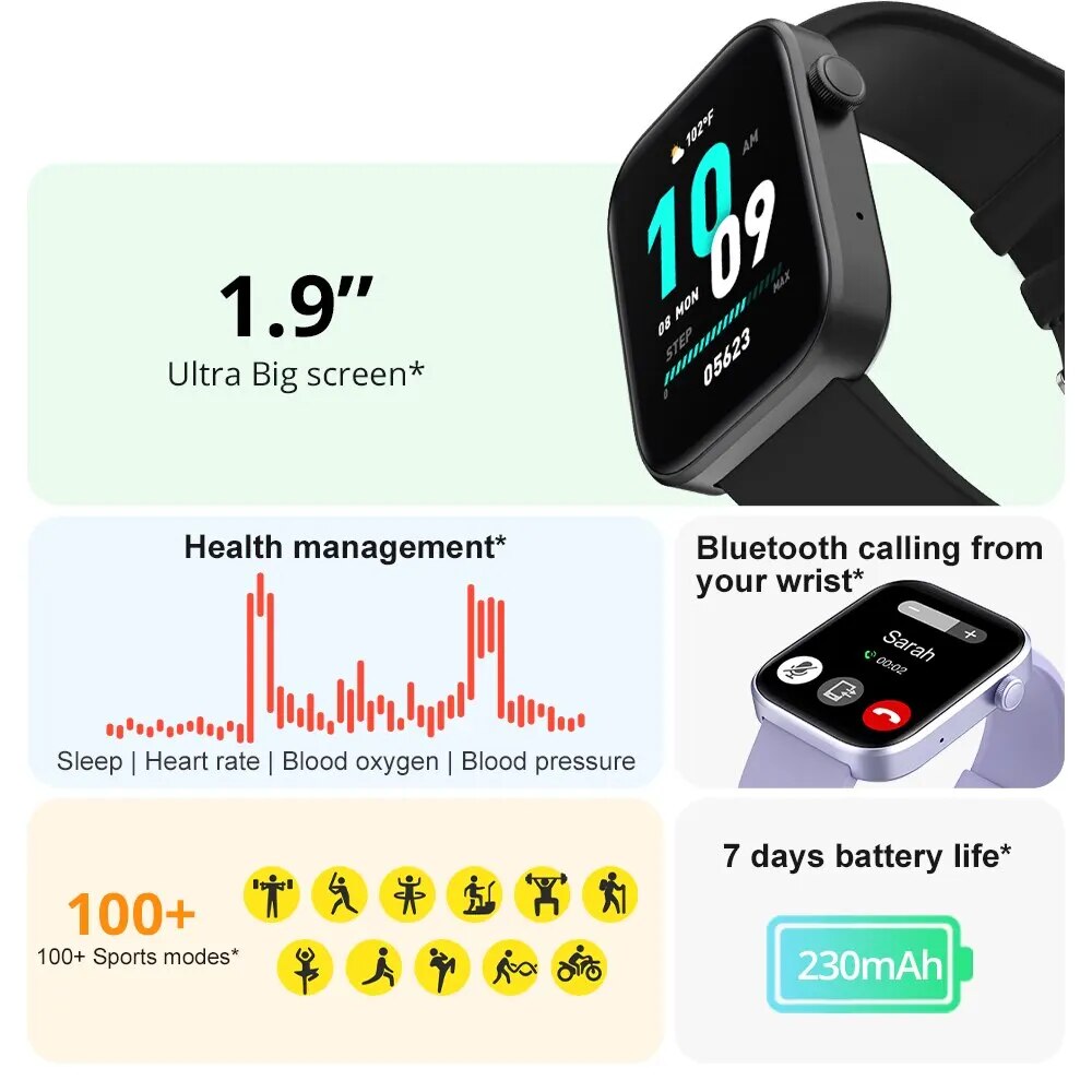 Hochwertige Sprachanruf Smartwatch für Männer, Gesundheitsüberwachung, IP68 Wasserdicht, Benachrichtigungen, Sprachassistent