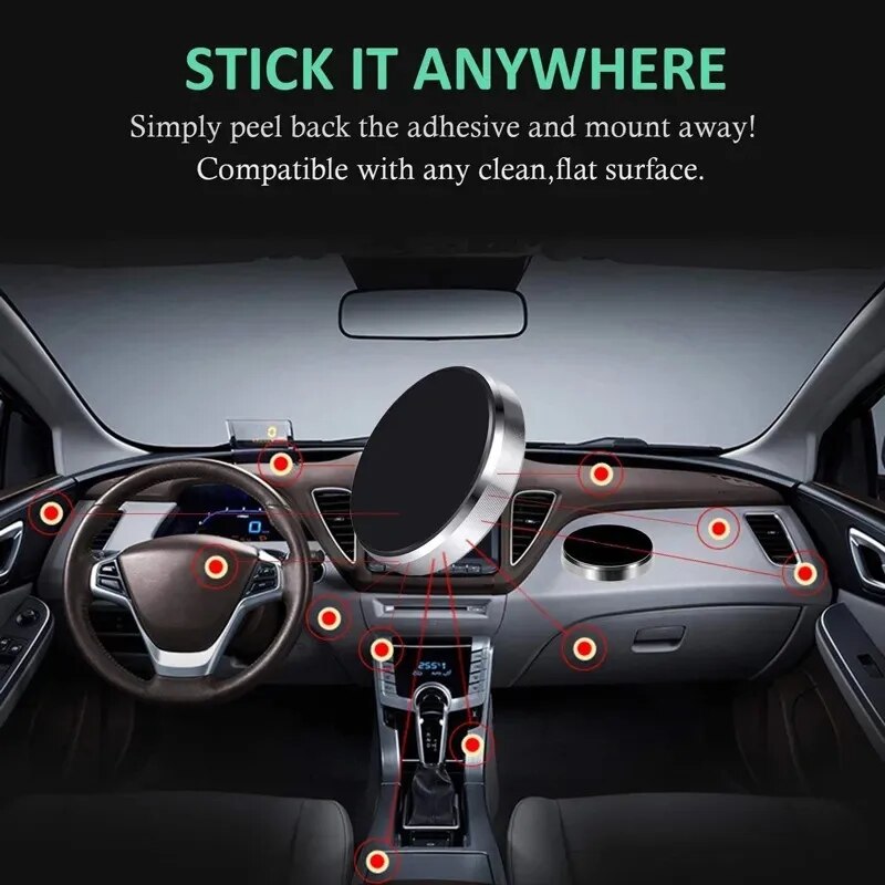 Professional Magnetic Universal Car Phone Holder, Premium Dashboard & Wall Magnet, Compatible with Smartphones, Apple iPhone, Samsung, iOS & Android Huawei & Android