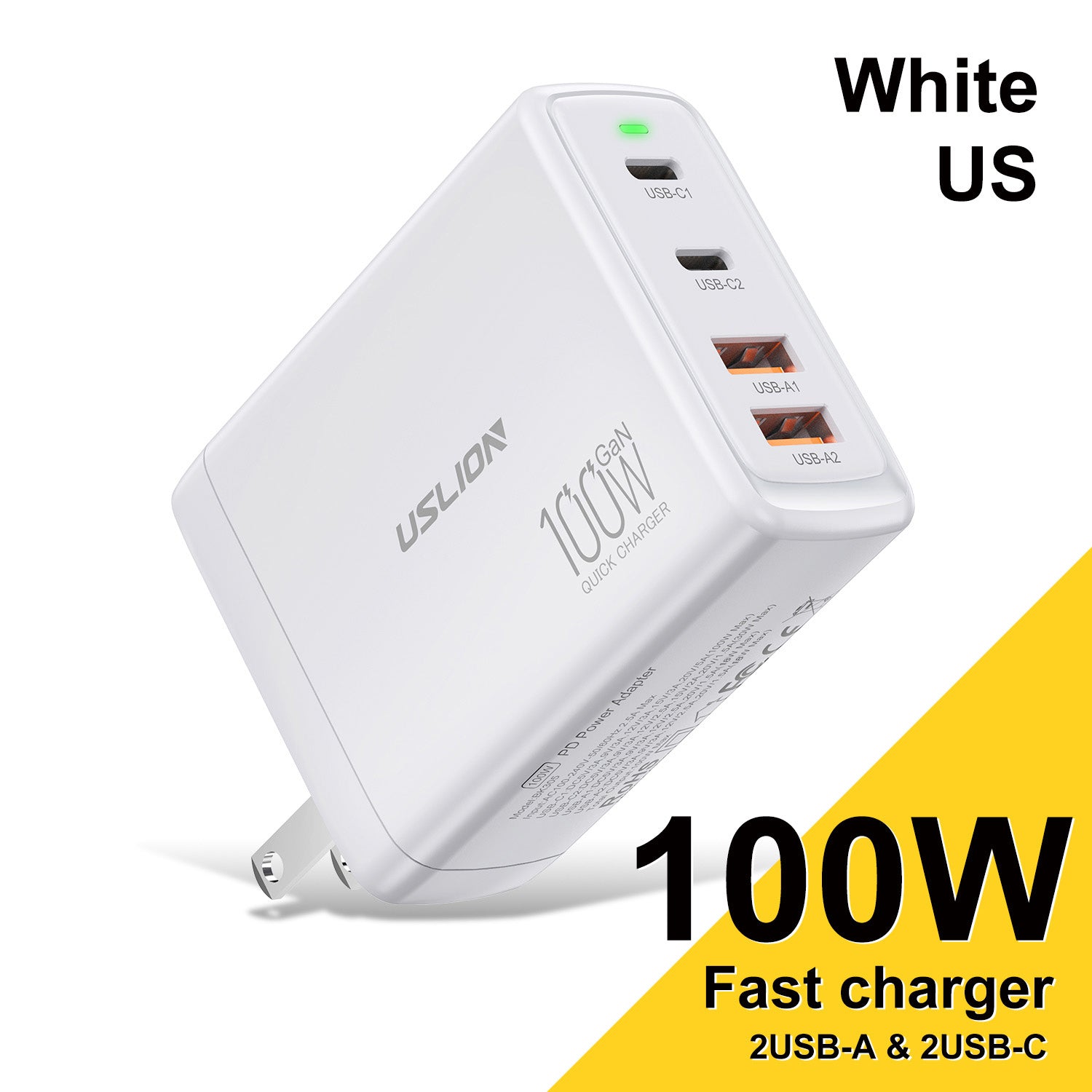 Premium 65W Gan Charger Desktop Fast Charger | 4-in-1 Laptop & Mobile Adapter for Smartphones, Apple iPhone, Samsung, iOS &amp; Android - Fast Charging