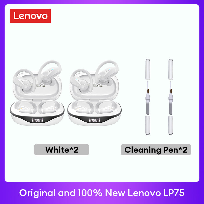 Lenovo LP75 Premium Bluetooth 5.3 Headphones TWS Wireless Sport LED Digital Display HiFi Stereo Noise Cancelling Gaming Earbuds | Limited Edition