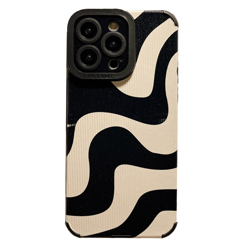 Luxury Ultra-Thin Black and White Zebra Stripe iPhone Case | MagSafe Case with Camera Protector for Apple iPhone 16/15/14/13/12 Pro Max Plus Mini Cover | Heavy Duty, Shockproof Phone Case | Silicone Soft Cover Protective Case