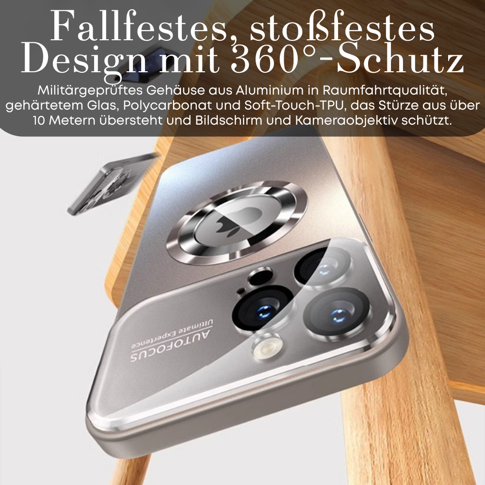 Luxus Matte Magnetische iPhone-Hülle mit Glaslinsen-Kameraschutz | Stoßfeste Tasche & MagSafe Case | Panzer-Schutzhülle für Apple iPhone 16/15/14/13/12 Pro Max Plus Mini | Handyhülle in limitierter Auflage