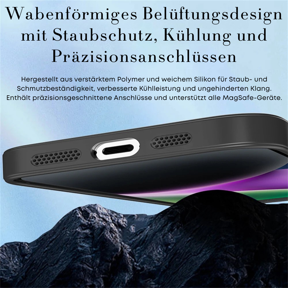 Luxus Matte Magnetische iPhone-Hülle mit Glaslinsen-Kameraschutz | Stoßfeste Tasche & MagSafe Case | Panzer-Schutzhülle für Apple iPhone 16/15/14/13/12 Pro Max Plus Mini | Handyhülle in limitierter Auflage