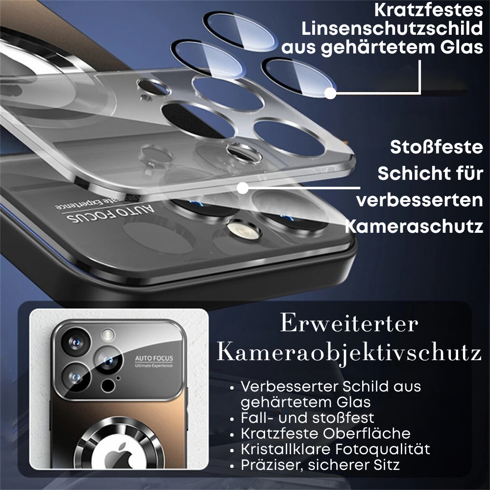 Luxus Matte Magnetische iPhone-Hülle mit Glaslinsen-Kameraschutz | Stoßfeste Tasche & MagSafe Case | Panzer-Schutzhülle für Apple iPhone 16/15/14/13/12 Pro Max Plus Mini | Handyhülle in limitierter Auflage