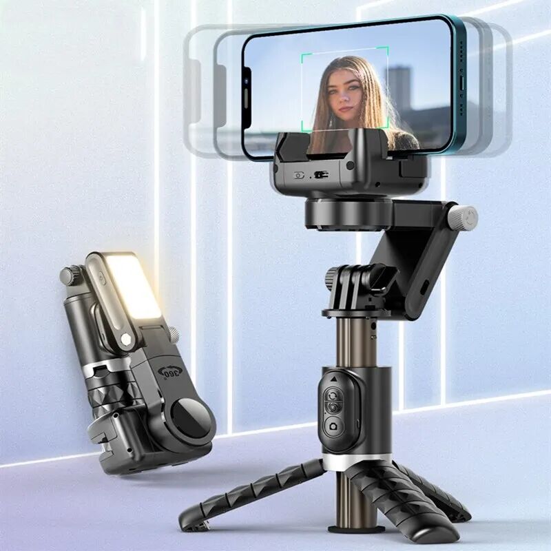 360° Rotating Gimbal Stabilizer, Selfie Stick & Tripod: High-Quality Accessory for Apple iPhone 16/15/14/13/12/11 Pro Max/Plus/Mini, Android, Samsung Smartphones, Apple iPhone, Samsung, iOS & Android | Live Photography