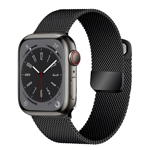 Milanese Loop Armband für Apple Watch Ultra 9 8 7 6 5 4 SE, 45mm 49mm 44mm 41mm 40mm | Premium Metall Magnetisches Armband, Doppelprofil für iWatch 3 42mm - Phone Heaven Zone