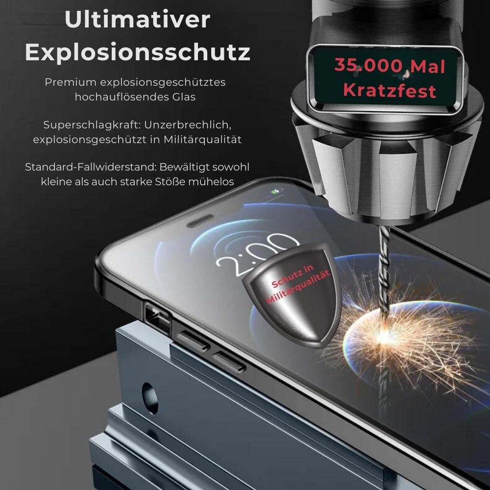 Magnetischer Glas-Metallrahmen Apple iPhone Hülle | Magsafe-kompatibel, 360° Vollschutz, Aluminiumlegierung, Transparente Glasschutzabdeckung mit Kameraschutz - Phone Heaven Zone