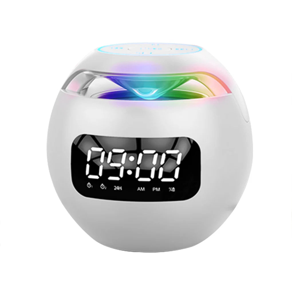 Mini Speaker with Bluetooth: Portable Smart Induction Digital Alarm Clock + High Quality Bluetooth 5.0 Speaker with LED Display, TF Card Slot, MP3 and USB Charging Function