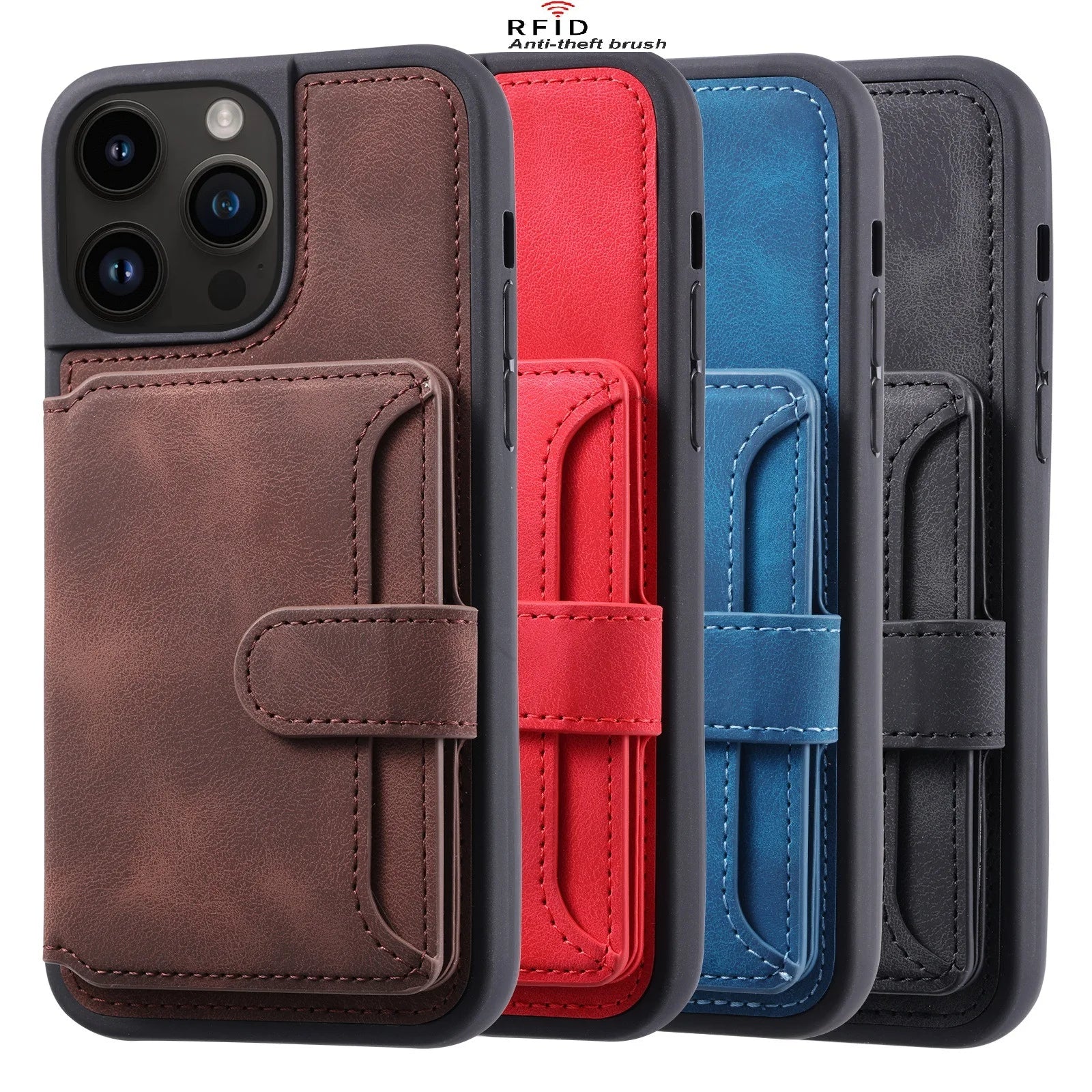 Premium Leather Wallet with Card Slot, Purse, and Stand iPhone Case | MagSafe Case with Full Protection and Camera Lens Cover for Apple iPhone 16/15/14/13/12 Pro Max Plus Mini | Heavy Duty Phone Case | Wallet & Protective Case