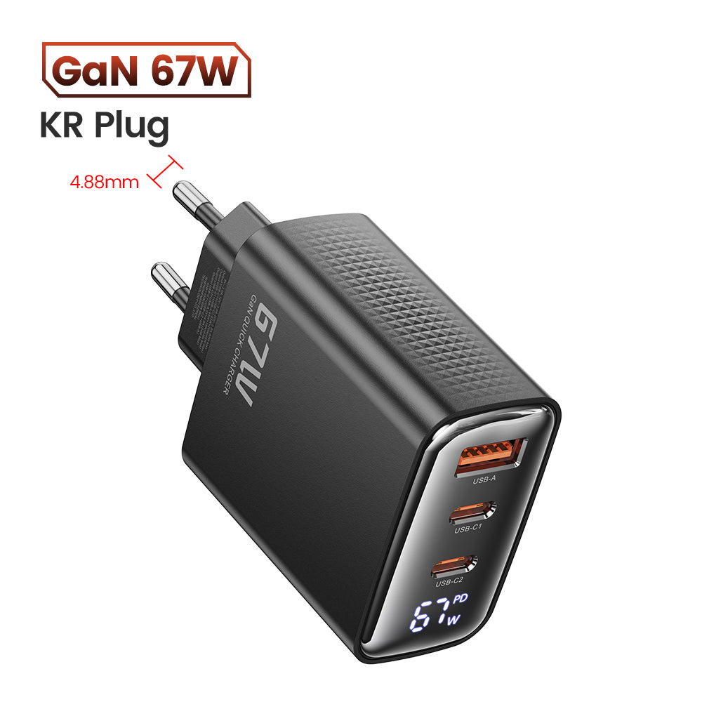 High-Quality 67W GAN USB C Charger Fast Charger 65W QC 4.0 PD 3.0 45W USB C Type C Fast Charger for Smartphones, Apple iPhone, Samsung, iOS &amp; Android MacBook