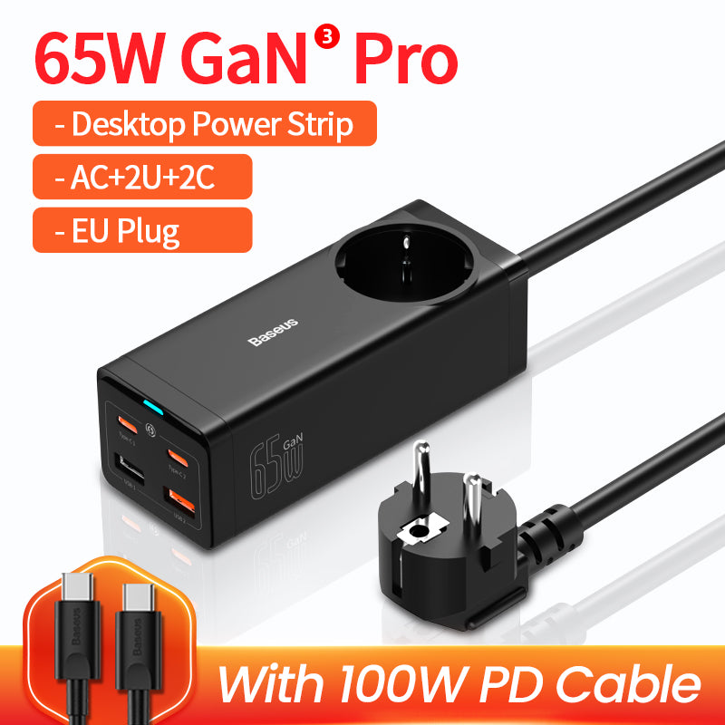 Premium 100W GaN3 Pro USB Charger Desktop Station - Type C PD QC Quick Charge 4.0 3.0 Fast Charging Smartphones, Apple iPhone, Samsung, iOS & Android