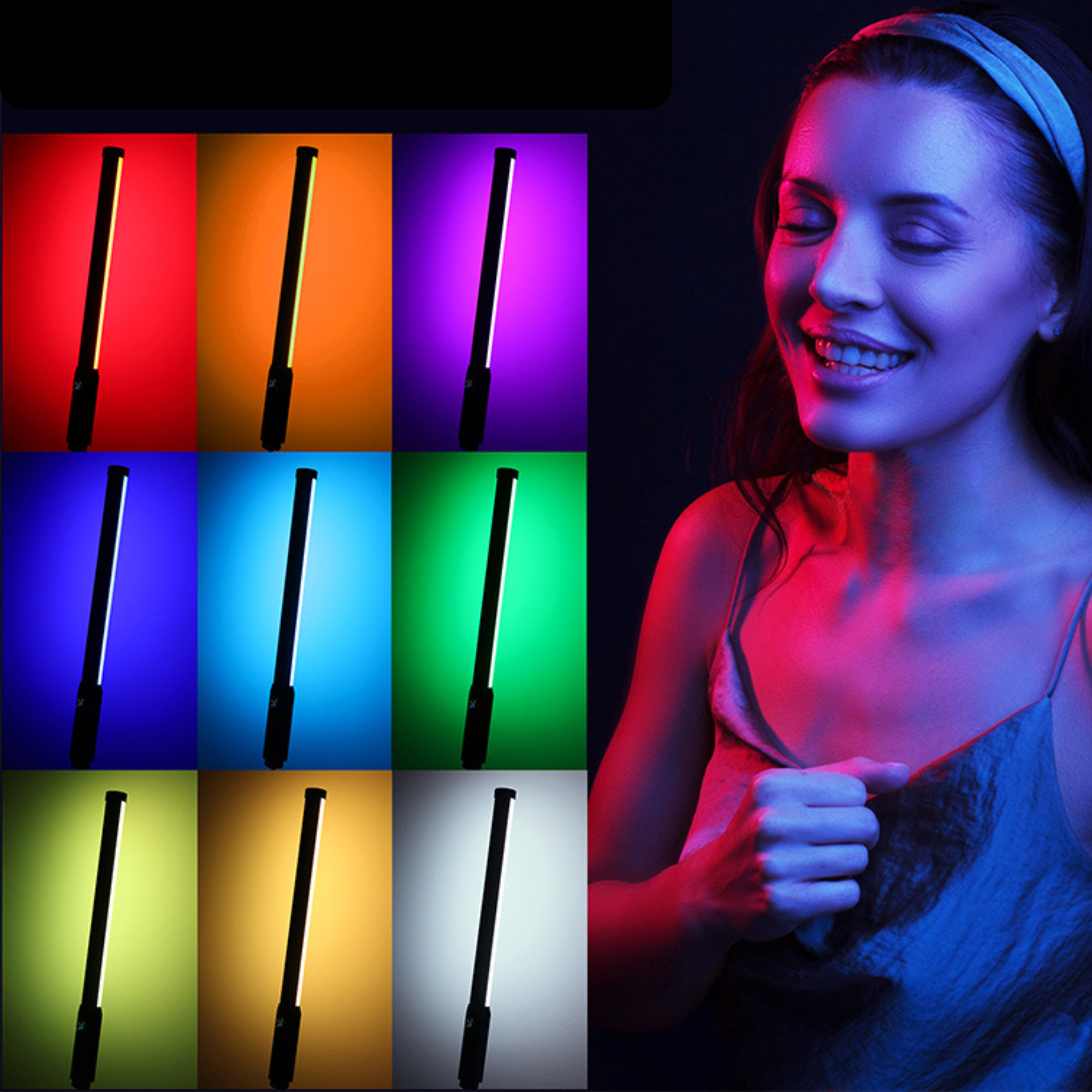 Premium VL119 Handheld RGB LED Lichtstab, 19,68 Zoll, Buntes Stick-Licht, CRI 95+, 2500K-9000K, Für Foto- & Videografie, Studio-Lampe, Limitierte Auflage - Phone Heaven Zone