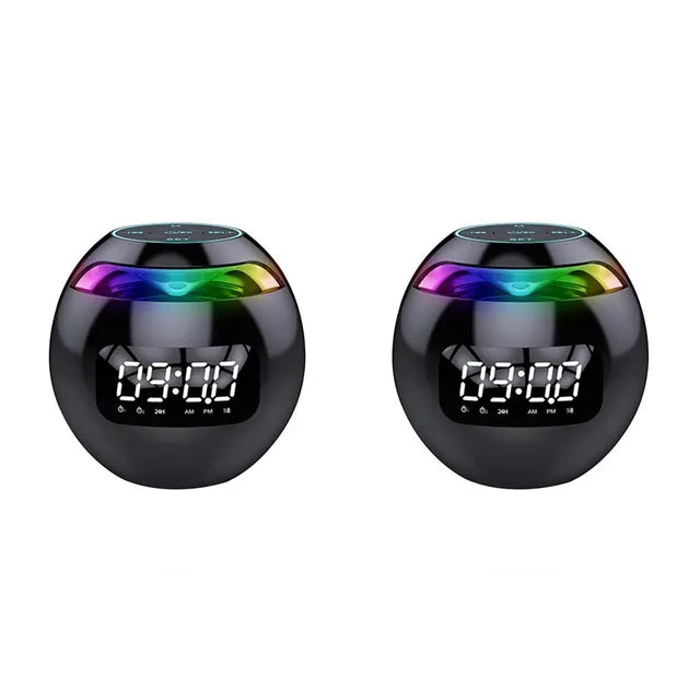 Mini Speaker with Bluetooth: Portable Smart Induction Digital Alarm Clock + High Quality Bluetooth 5.0 Speaker with LED Display, TF Card Slot, MP3 and USB Charging Function