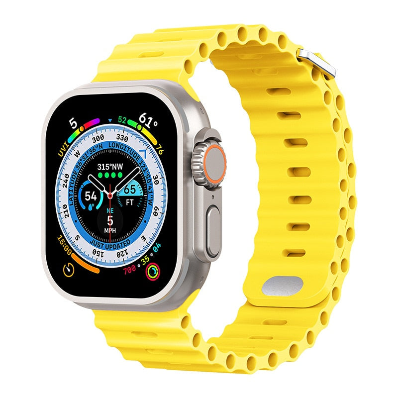 Ocean Strap Handgelenk Armband für Apple Watch | Weiches Premium Silikonarmband - Ultra 49mm bis 38mm & iWatch