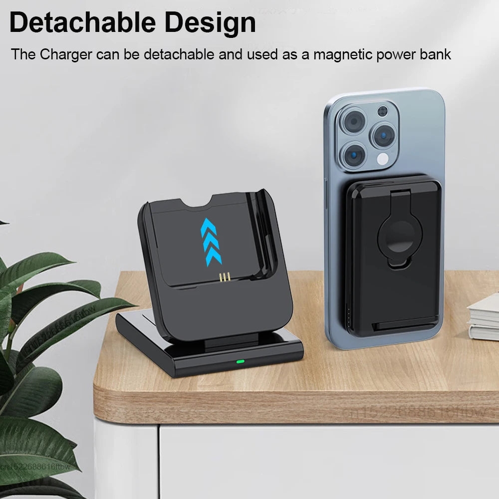 Magnetische Powerbank Ladegerät Kabellose Ladestation MagSafe Zusatzakku Externe Batterie Charging Station Apple iPhone Watch