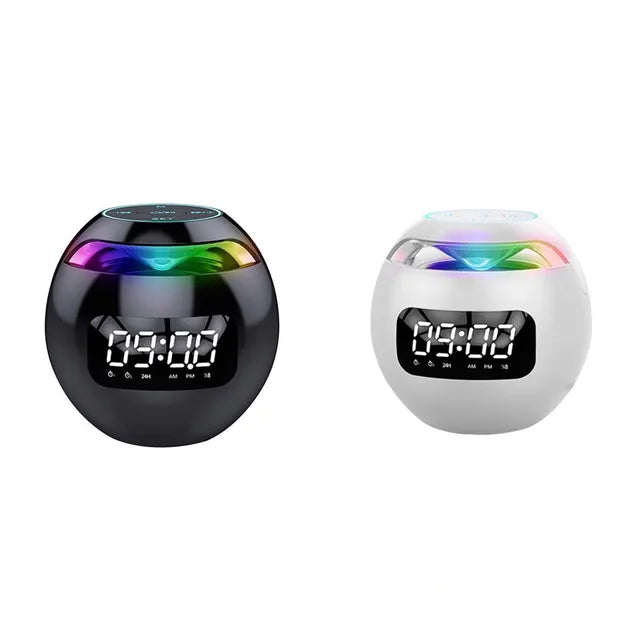 Mini Speaker with Bluetooth: Portable Smart Induction Digital Alarm Clock + High Quality Bluetooth 5.0 Speaker with LED Display, TF Card Slot, MP3 and USB Charging Function