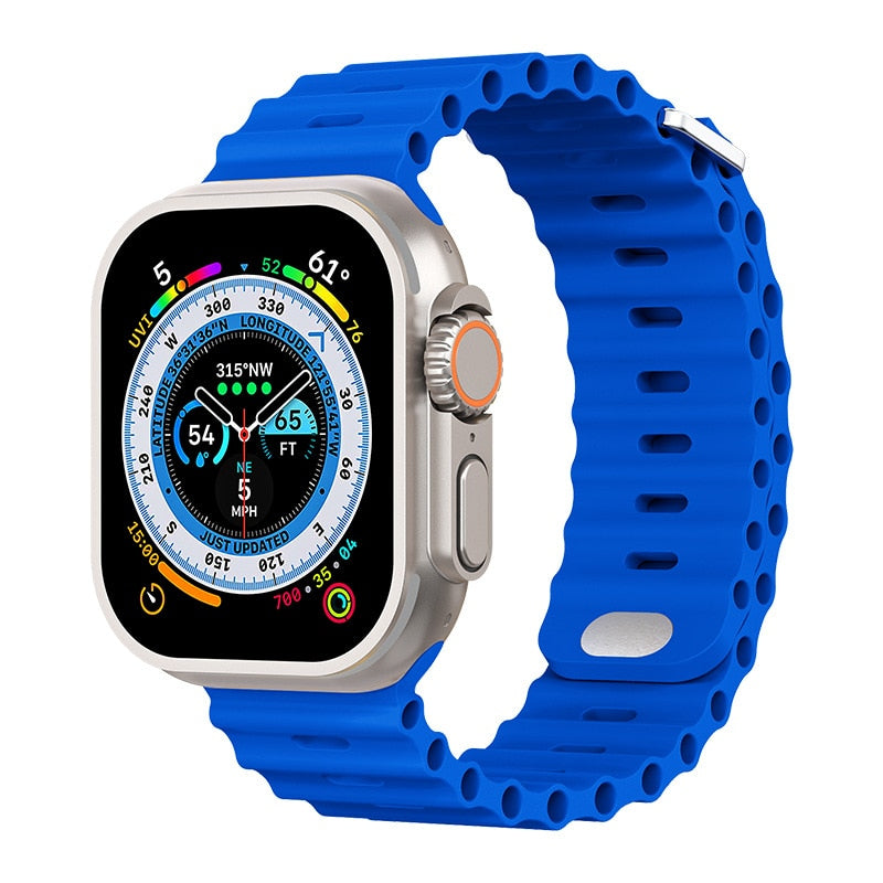 Ocean Strap Handgelenk Armband für Apple Watch | Weiches Premium Silikonarmband - Ultra 49mm bis 38mm & iWatch