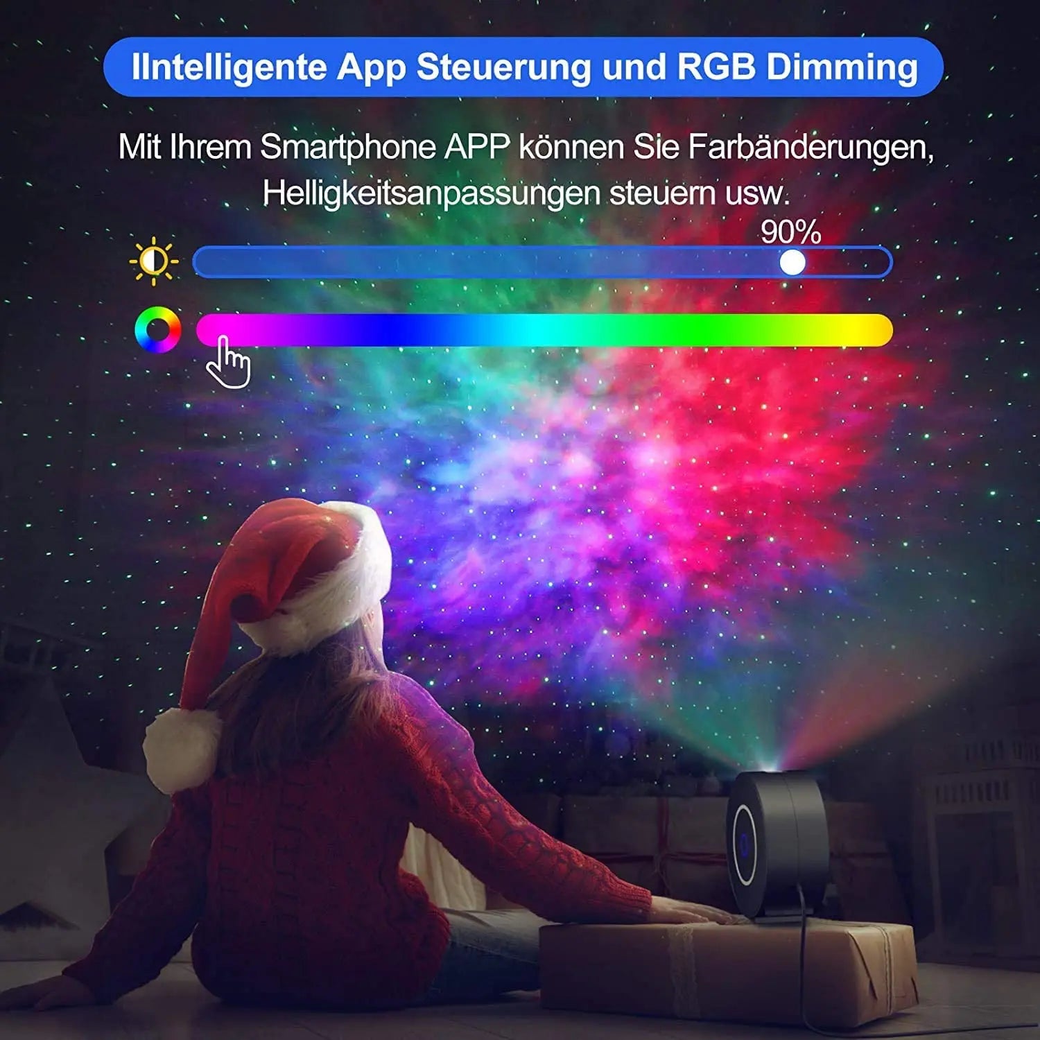 Premium Star Projector Light: Colorful Nebula Cloud Night Light, Dynamic Galaxy Star Night Light for Smartphone, Laptop, Tablet, PC, Apple iPhone, iPad, MacBook, iOS, Android, Samsung Bedroom, Playroom, Party | Limited Edition 