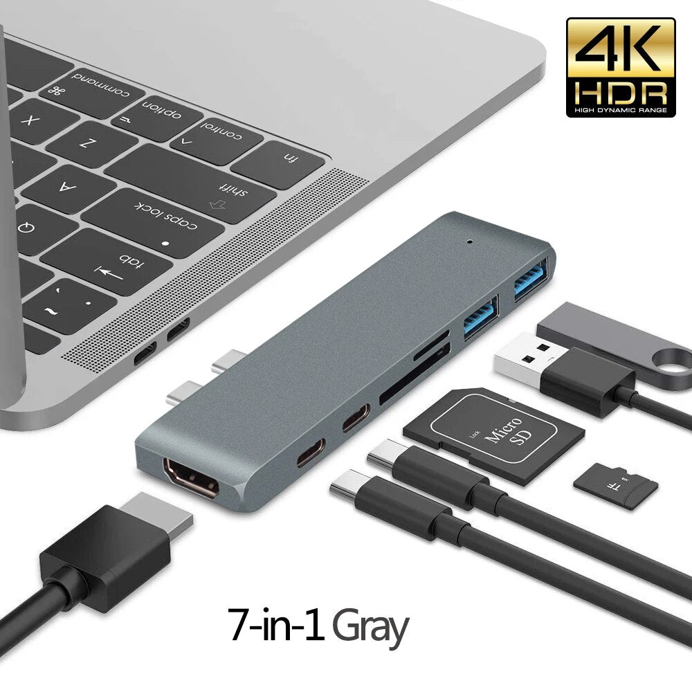 Premium USB 3.1 Typ-C Hub zu HDMI Adapter 4k Thunderbolt 3 USB C Hub 3.0  | MacBook Air Pro M3 M2 M1 Chip Erweitern Sie Ihre